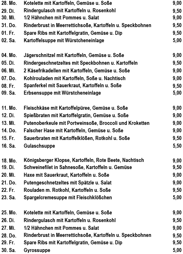 Mittagstisch