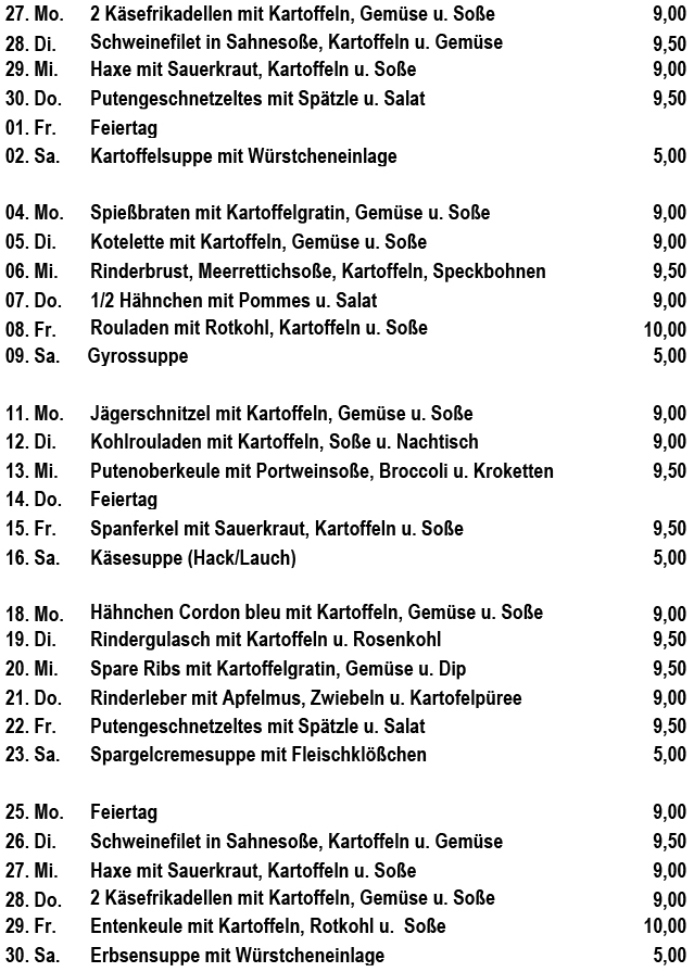 Mittagstisch