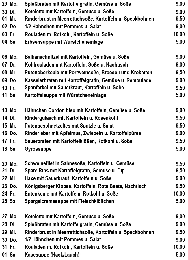 Mittagstisch